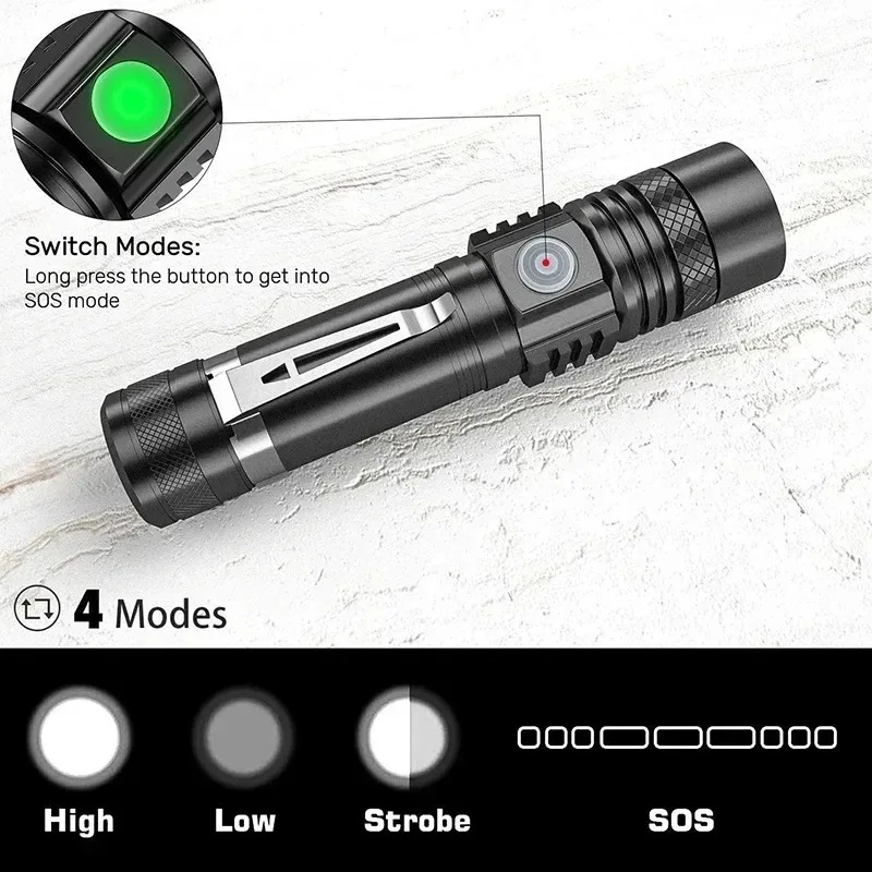 Rechargeable T6 Handheld Flash - Outdoor Adventure Hiking ulasan dan harga