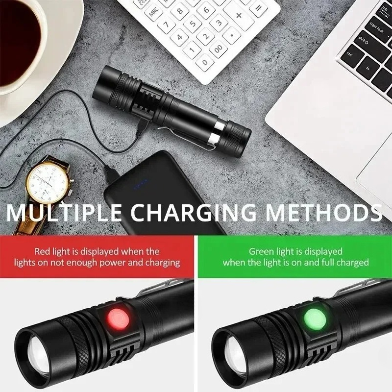 Rechargeable T6 Handheld Flash - Outdoor Adventure Hiking ulasan dan harga