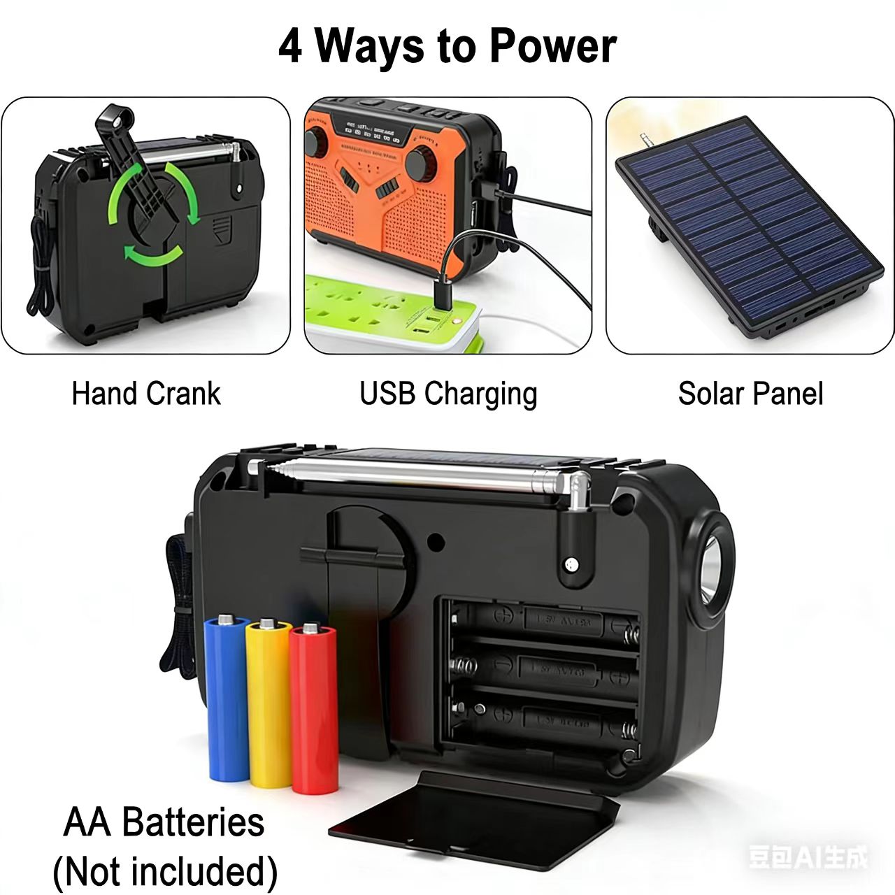 AM/FM Portable Solar Radio wit - Emergency Radio Solar ulasan dan harga