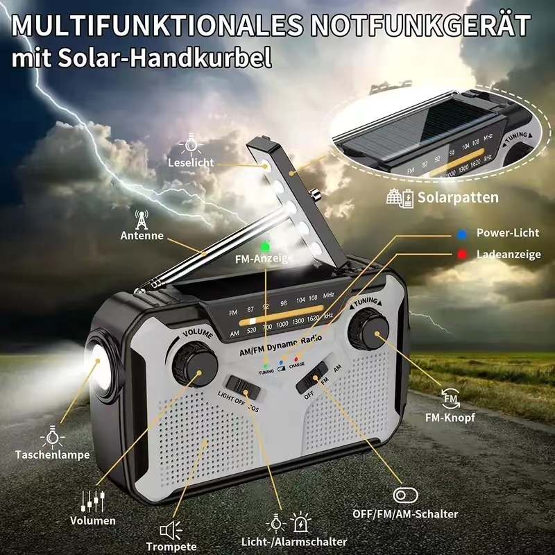 AM/FM Portable Solar Radio wit - Emergency Radio Solar ulasan dan harga